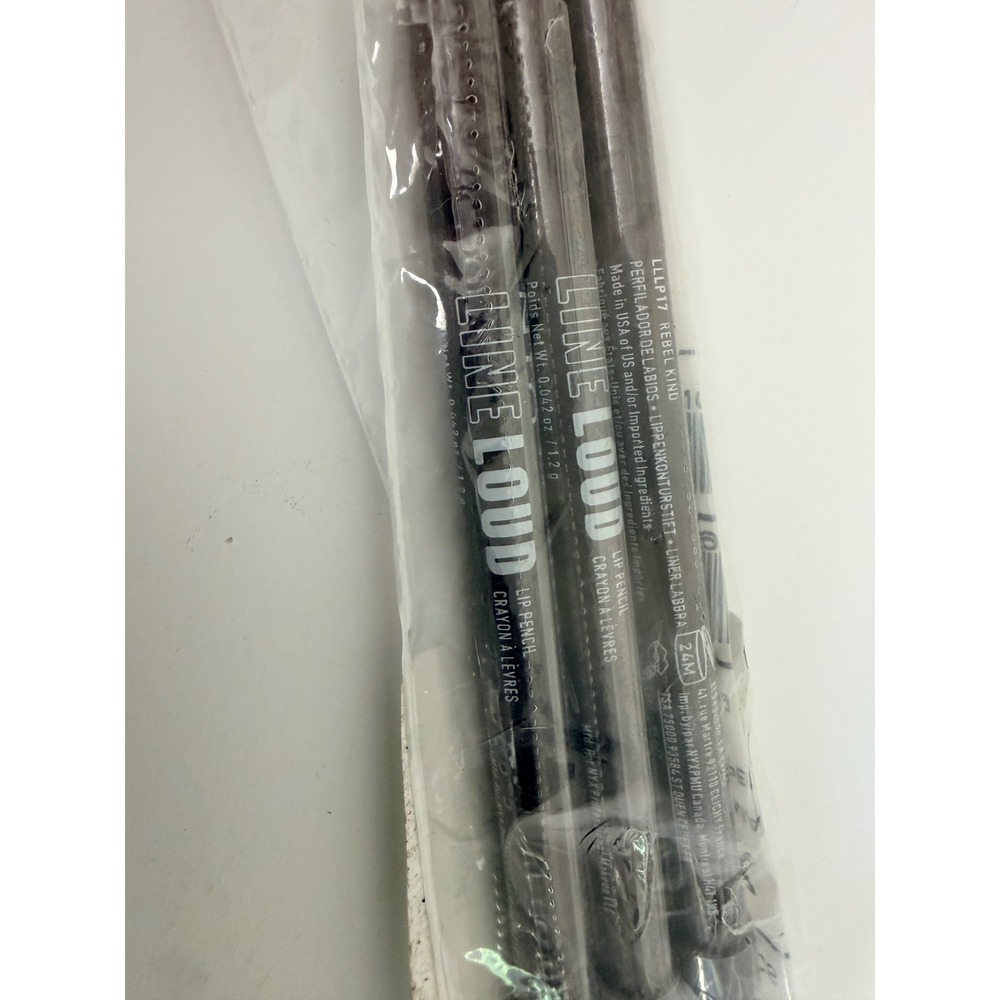 NYX Line Loud Lip Liner Womens‎ 3 Pack Rebel Kind Dark Brown Vegan NWT